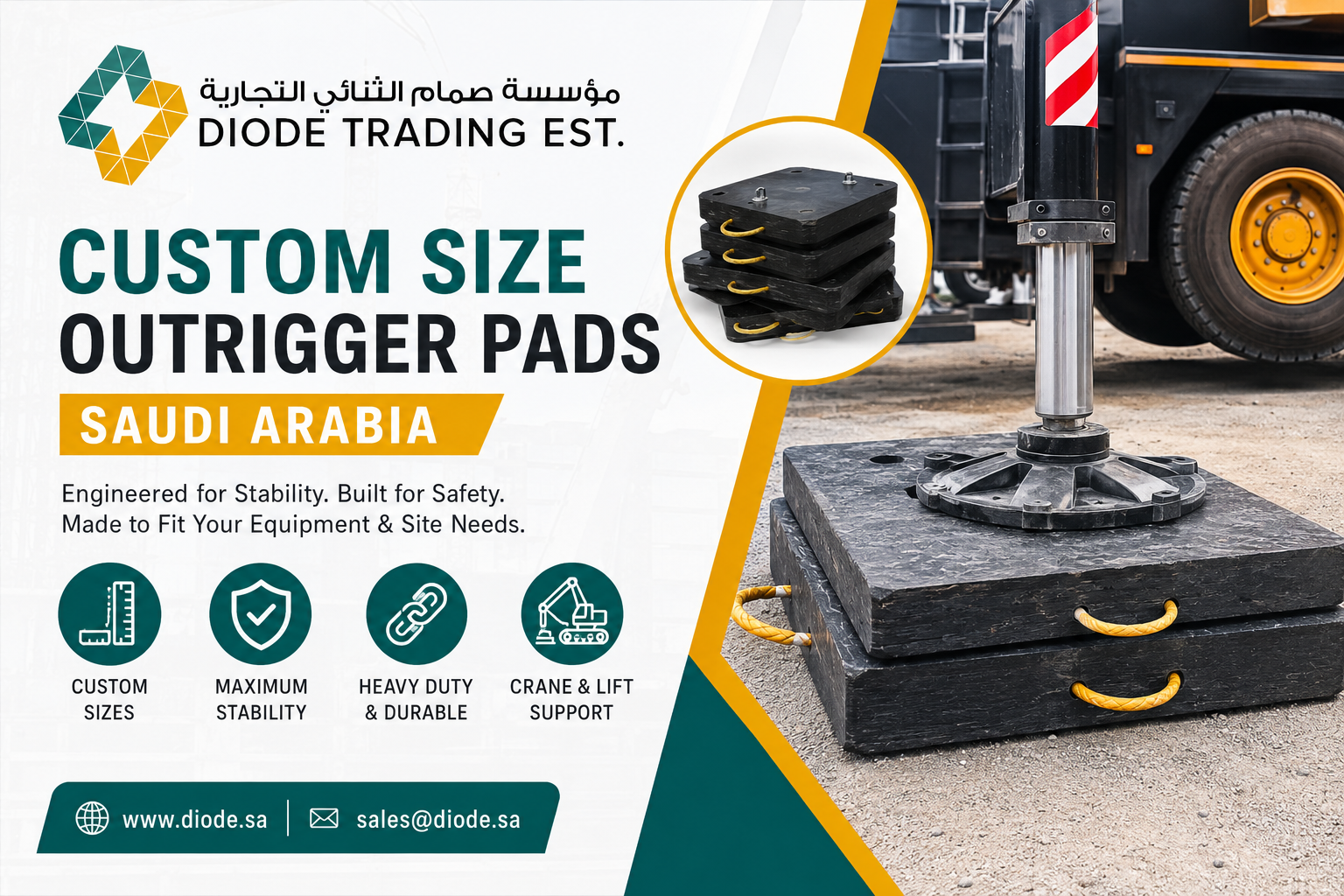 Custom Size Outrigger Pads Saudi Arabia