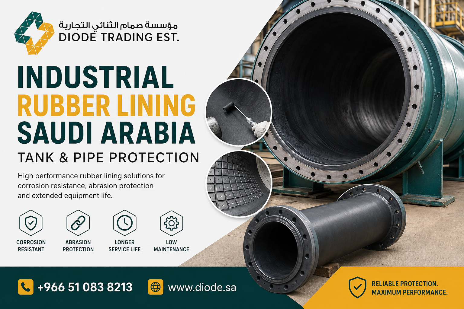 Industrial Rubber Lining Saudi Arabia — Tank & Pipe Protection
