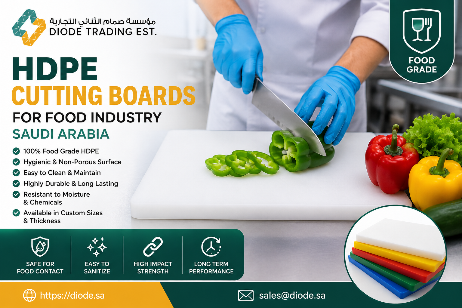 HDPE Cutting Boards for Food Industry Saudi Arabia