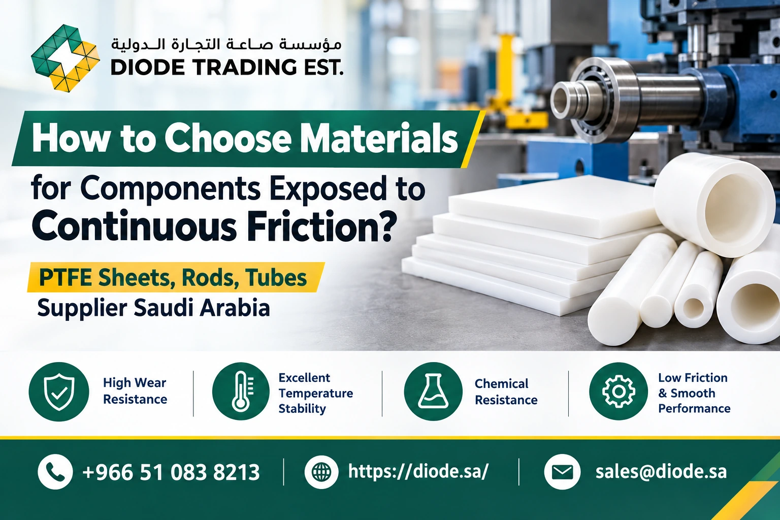 ptfe sheets rods tubes supplier saudi arabia